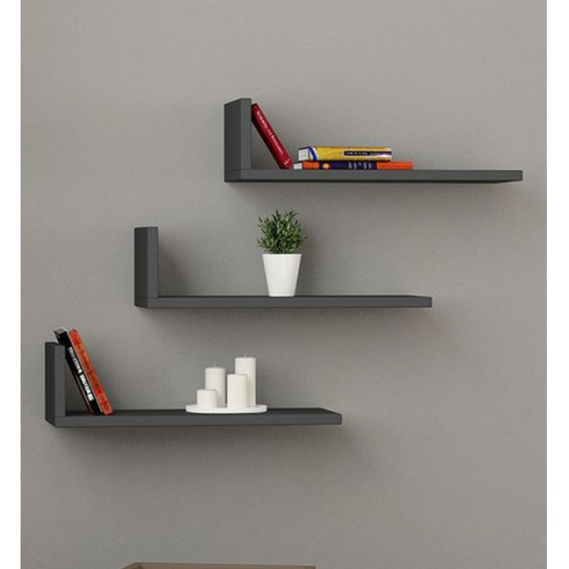 ESTAN LShaped Floating Shelves (Set of 3) By Dream Decor PakTameer