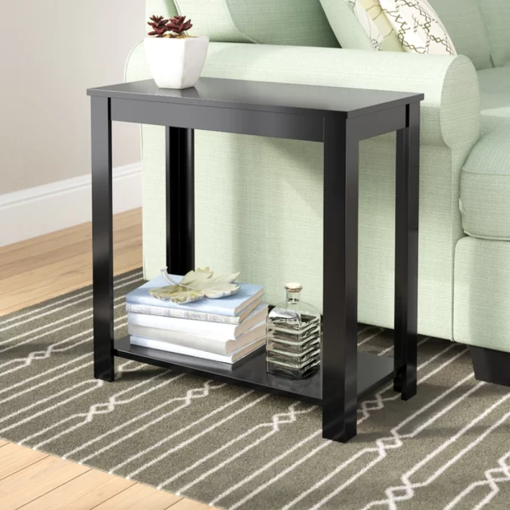 BERELEY - Storage Sofa  End Table Wooden Black - Image 3