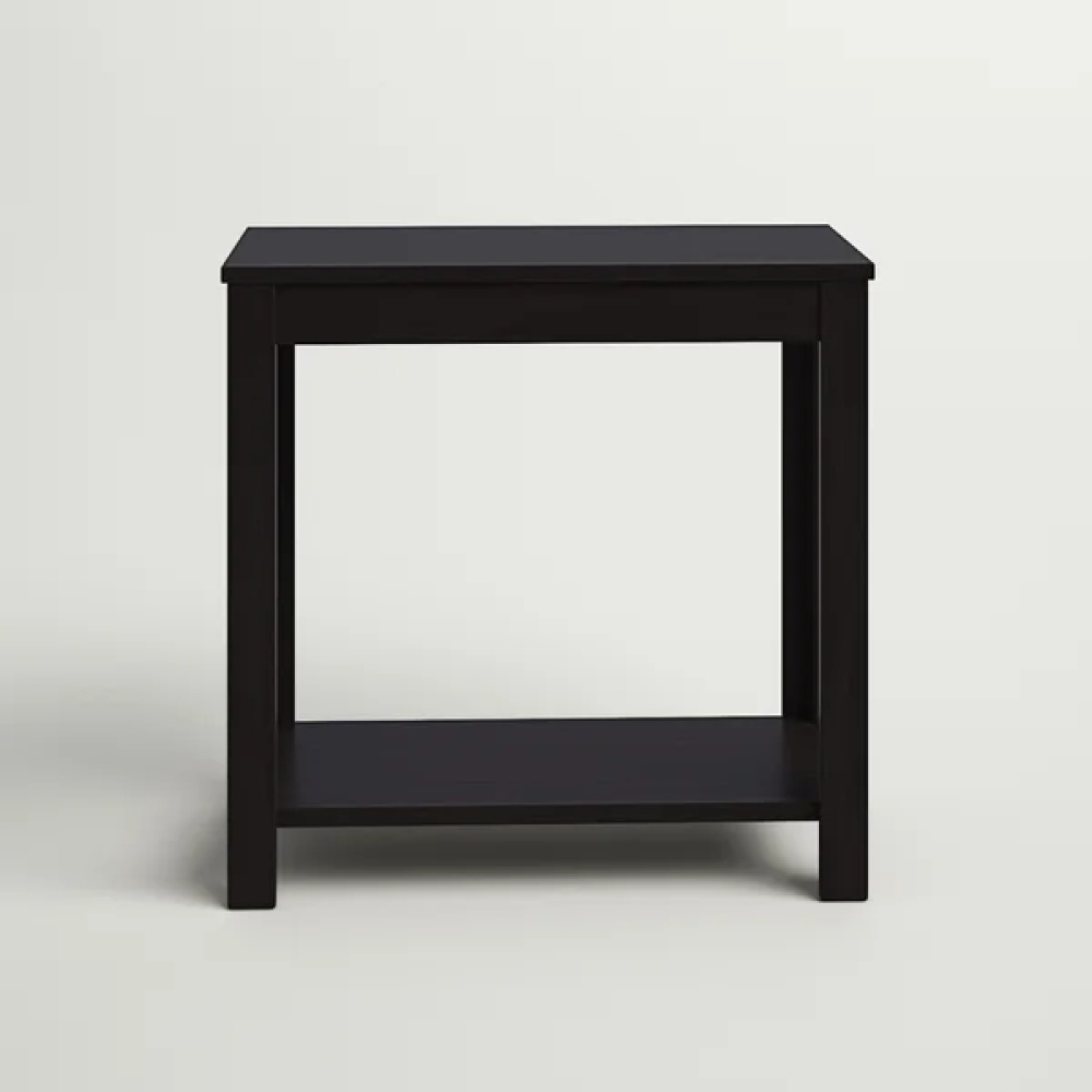 BERELEY - Storage Sofa  End Table Wooden Black - Image 7