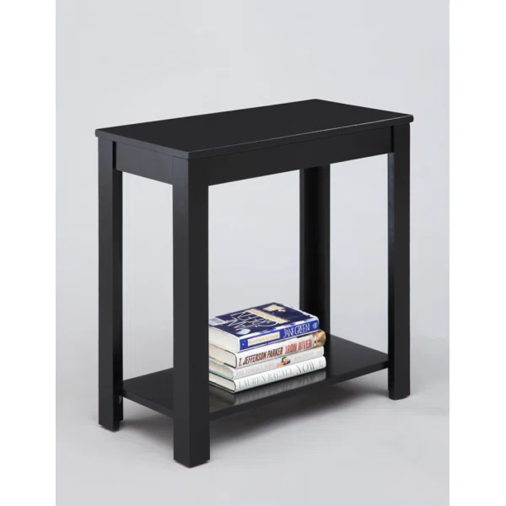 BERELEY - Storage Sofa  End Table Wooden Black - Image 6