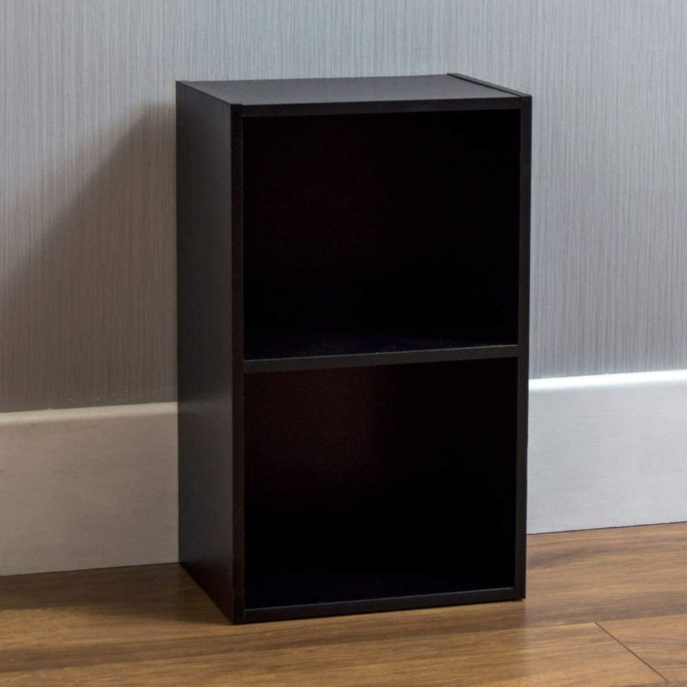 ANASS - Simple Black Two Tired Bookshelf - Image 3