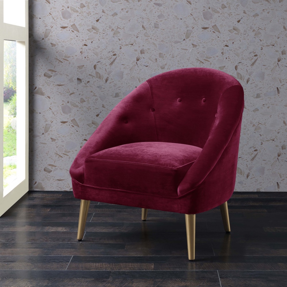 RORY - Craneberry Flared Arm Barrel Chair