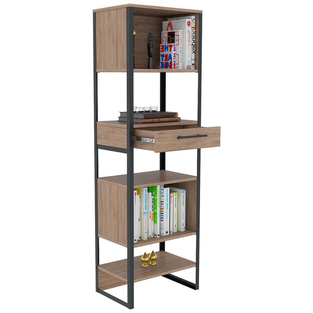 THEO - Space Saving Book Shelf with Metallic Frame - Image 3