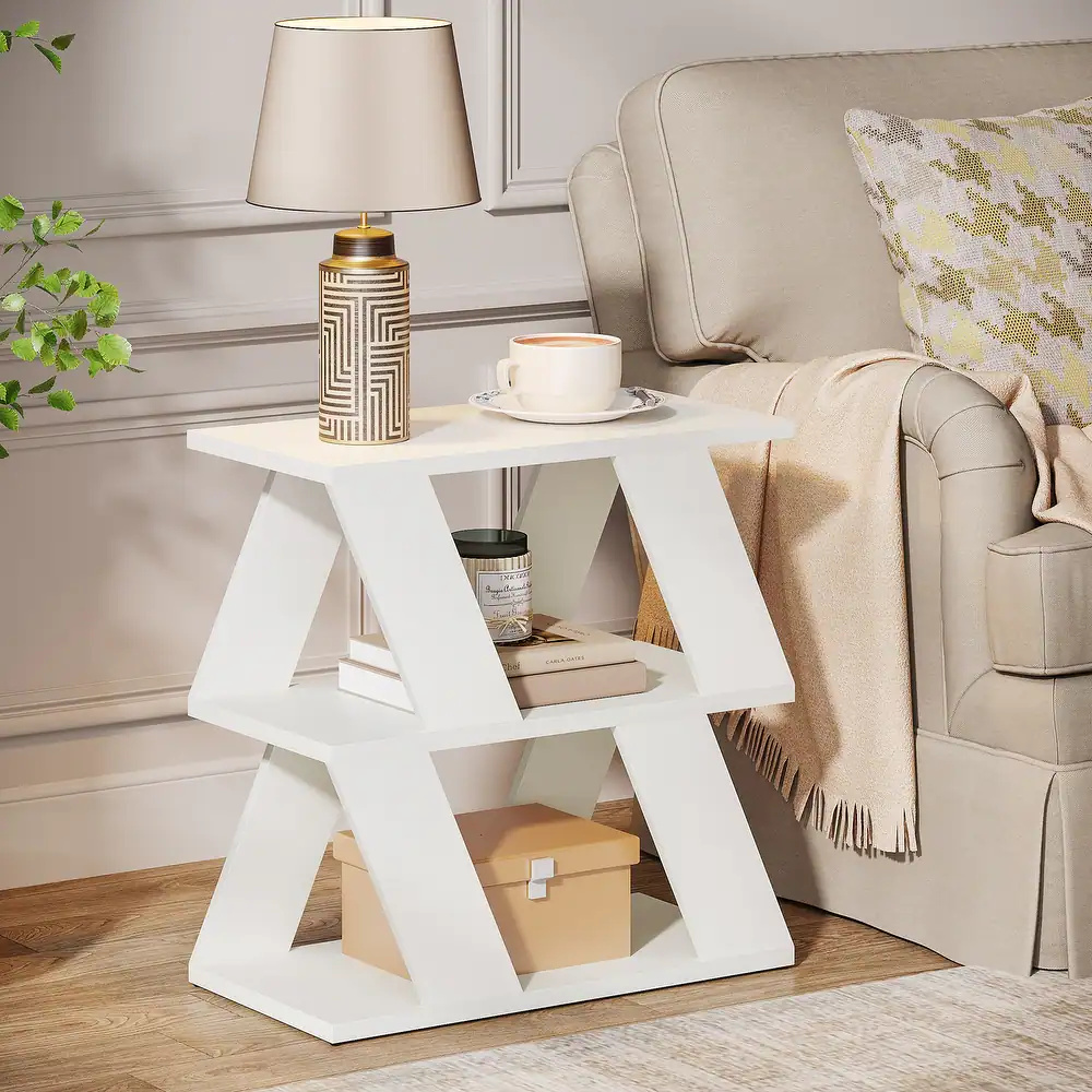 HLITCHER -Modern Design End Table White