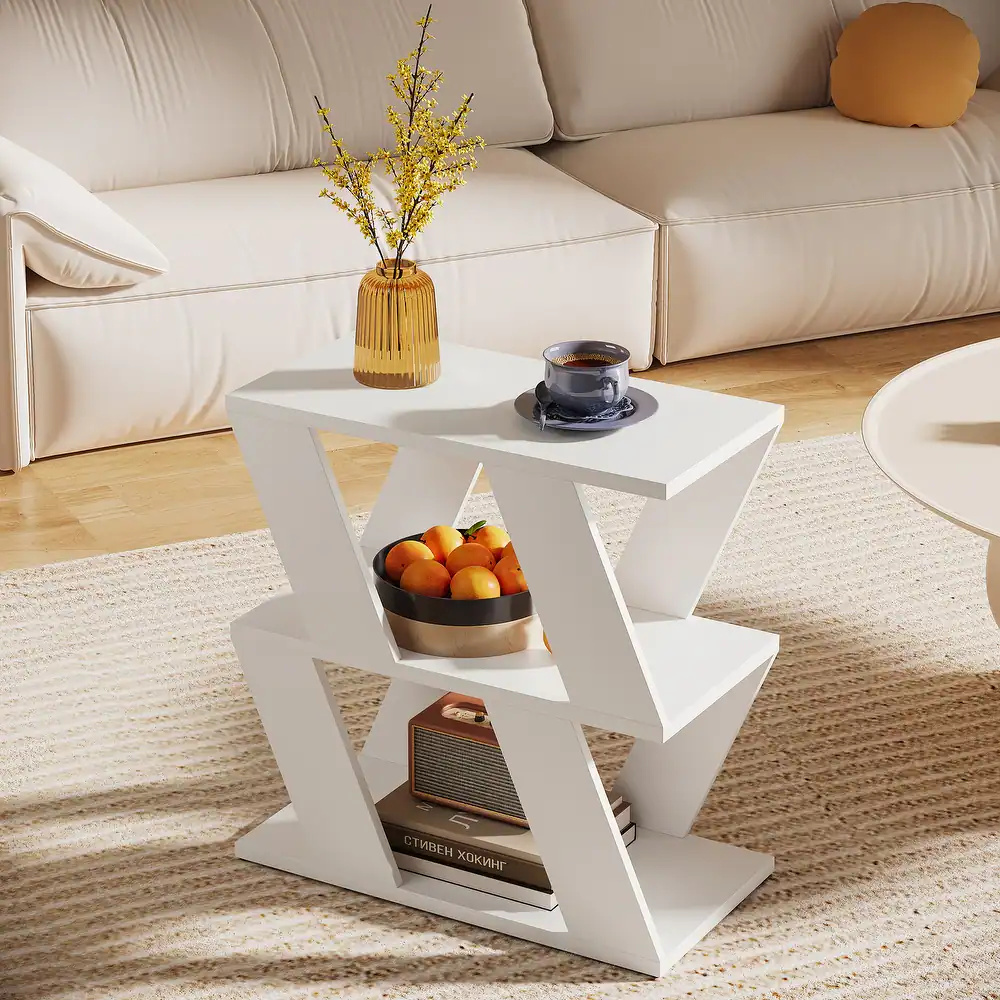 HLITCHER -Modern Design End Table White - Image 8