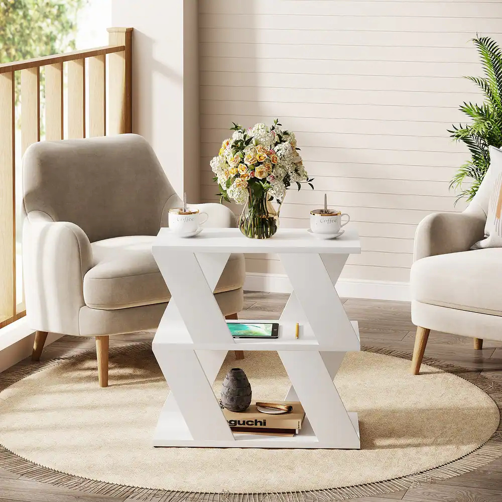 HLITCHER -Modern Design End Table White - Image 5