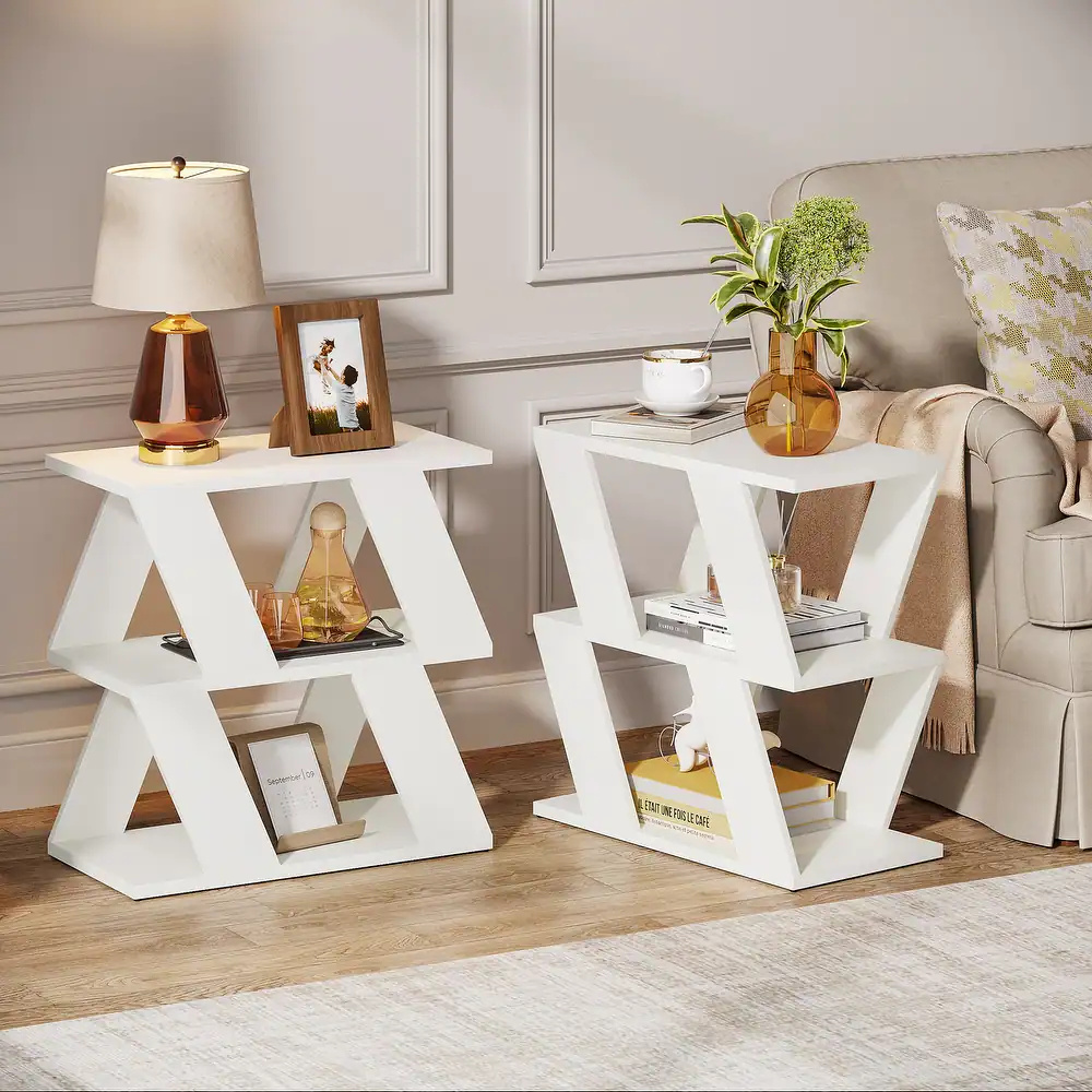 HLITCHER -Modern Design End Table White - Image 10