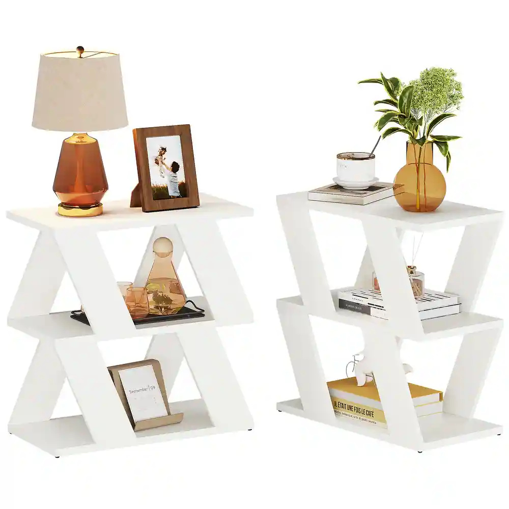 HLITCHER -Modern Design End Table White - Image 9