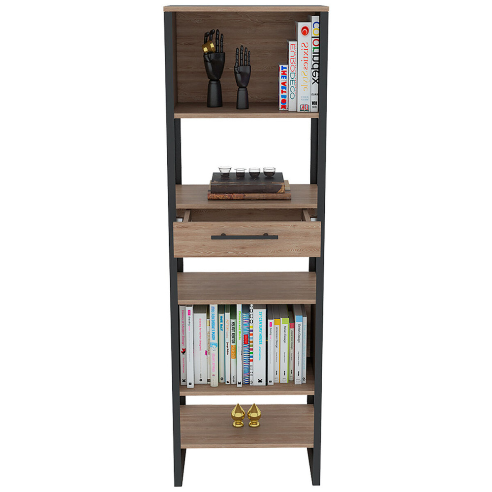 THEO - Space Saving Book Shelf with Metallic Frame - Image 2
