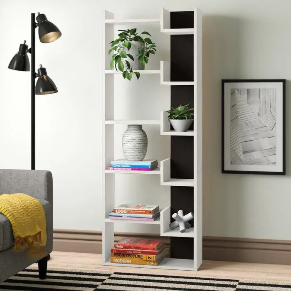 QIEWN - Modern Geometric Style Bookshelf