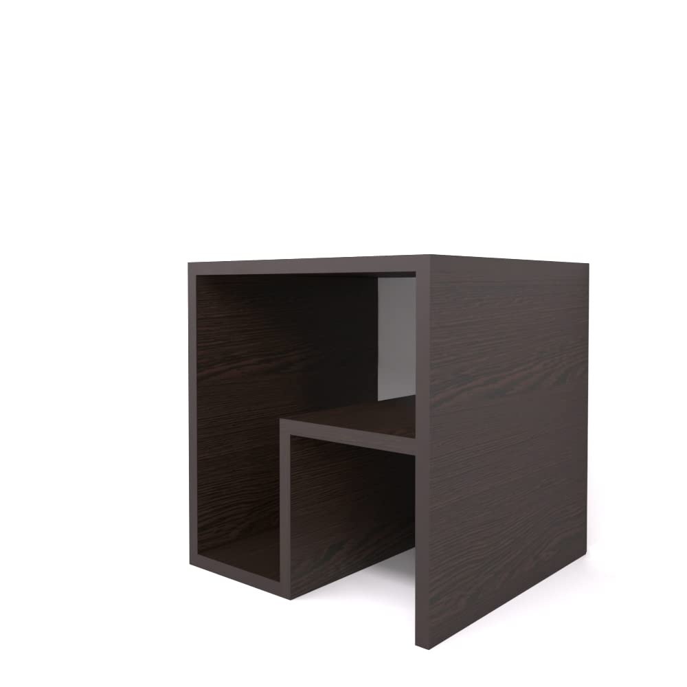SNORRE - Dark Brown Storage Side Table Black - Image 4