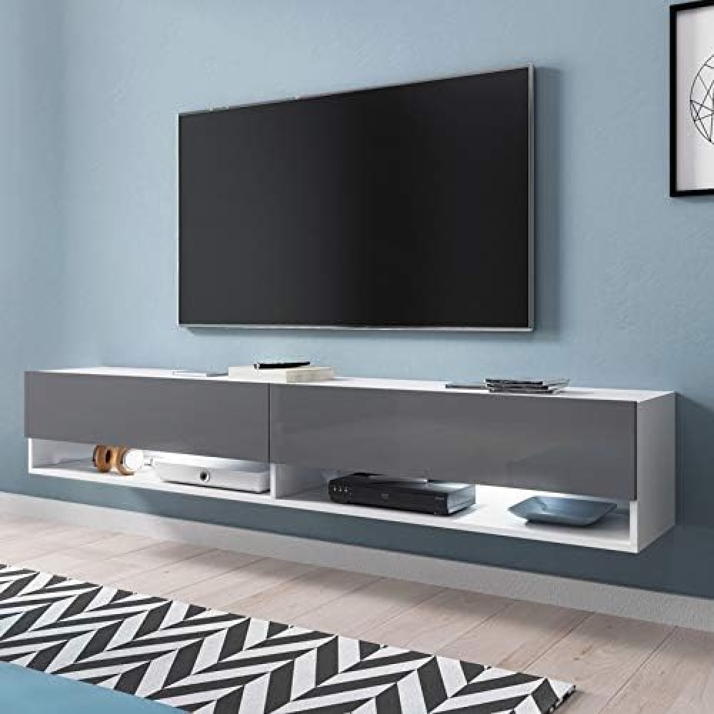 TREFFER - Gloss Finish Media Storage Floating TV Console - Image 2