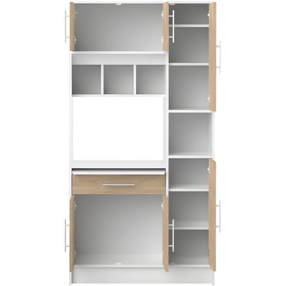 MANIA - White & Oak Kitchen Storage & Display Cabinet - Image 4
