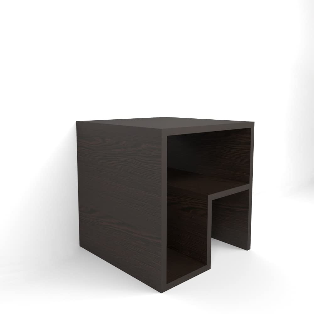 SNORRE - Dark Brown Storage Side Table Black - Image 3