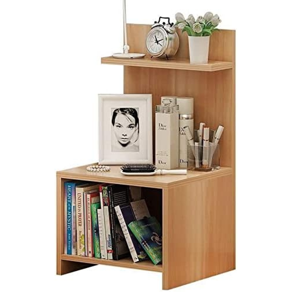 BELVEN - Oak Brown Bedside Storage Table - Image 3