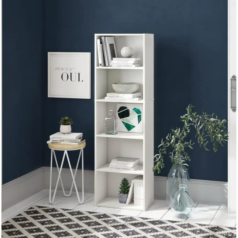 GEIGER - Classic Five Shelves White Bookcase - Image 3