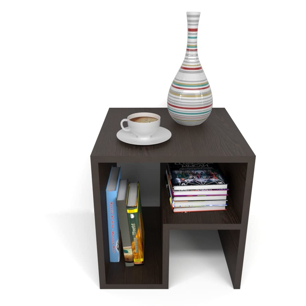 SNORRE - Dark Brown Storage Side Table Black - Image 2