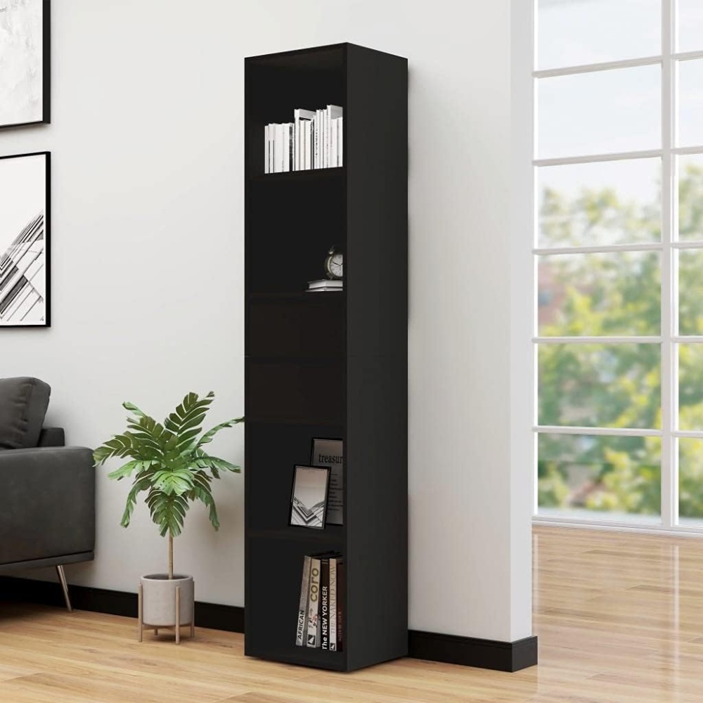 TRESSA - Black Horizontal Storage Bookcase