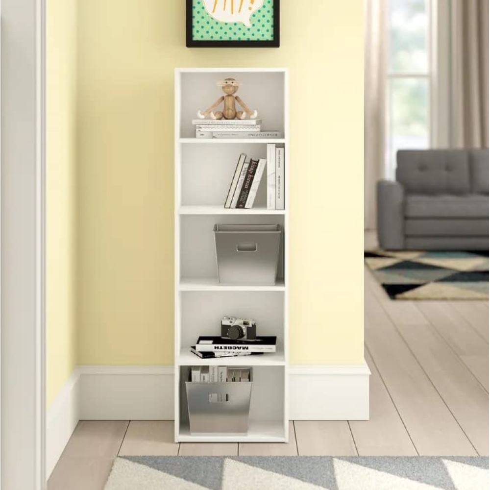 GEIGER - Classic Five Shelves White Bookcase - Image 2