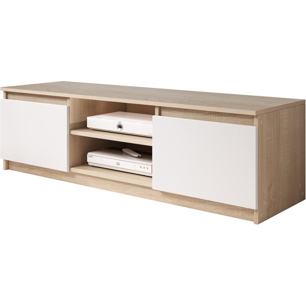CAMILA - Oak Brown & white Media Display TV Console - Image 4