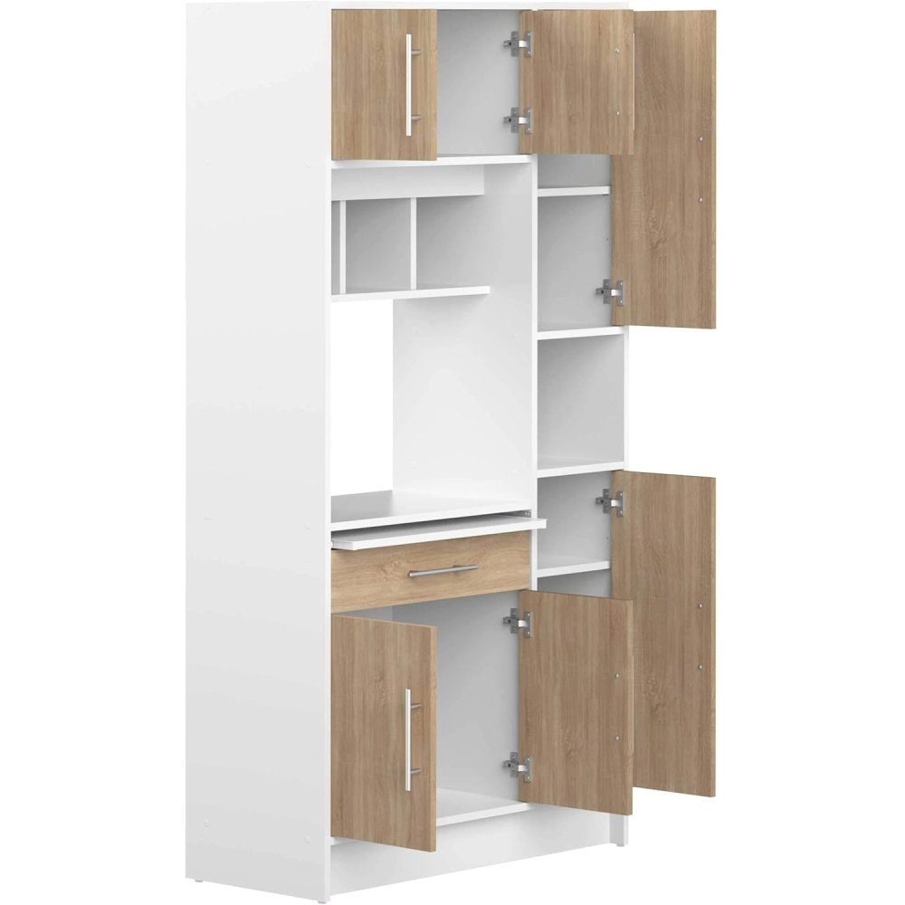 MANIA - White & Oak Kitchen Storage & Display Cabinet - Image 5