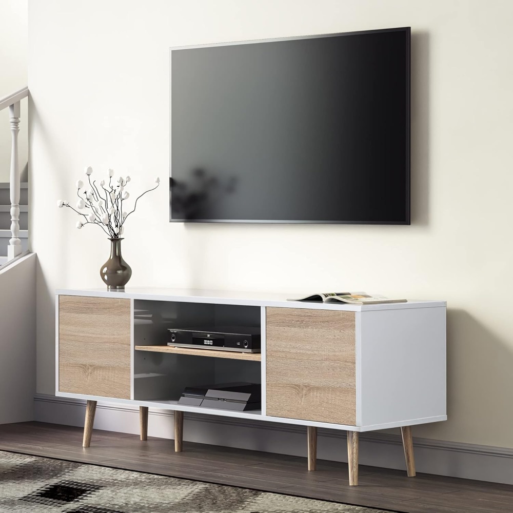 RIZEK - Oak Brown & White TV Console - Image 3