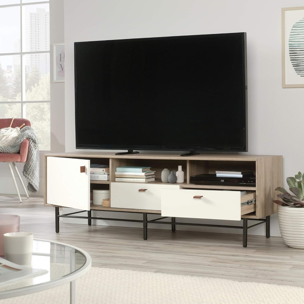 URBANTINE - White & Light brown Laminated TV Unit Stand - Image 4