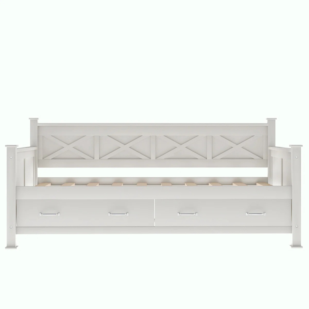 LENZKA - Farmhouse Style Daybed With Drawers - Image 3