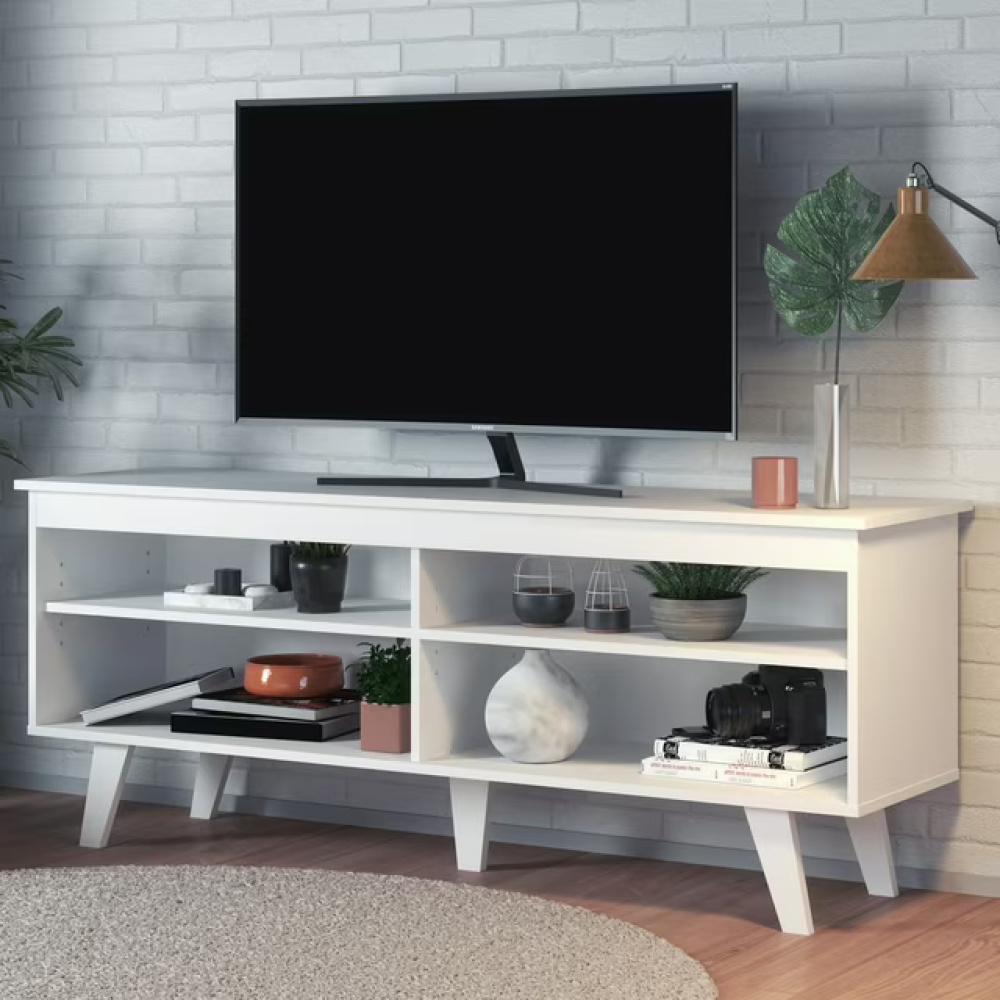 ELNAR - White Open Shelves  TV Stand