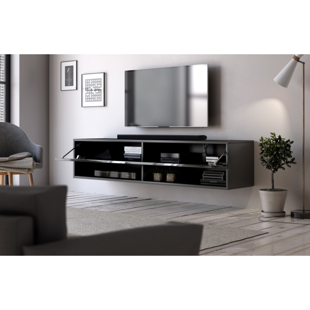 LUCAS - Black High Gloss Finish Floating TV Console - Image 3