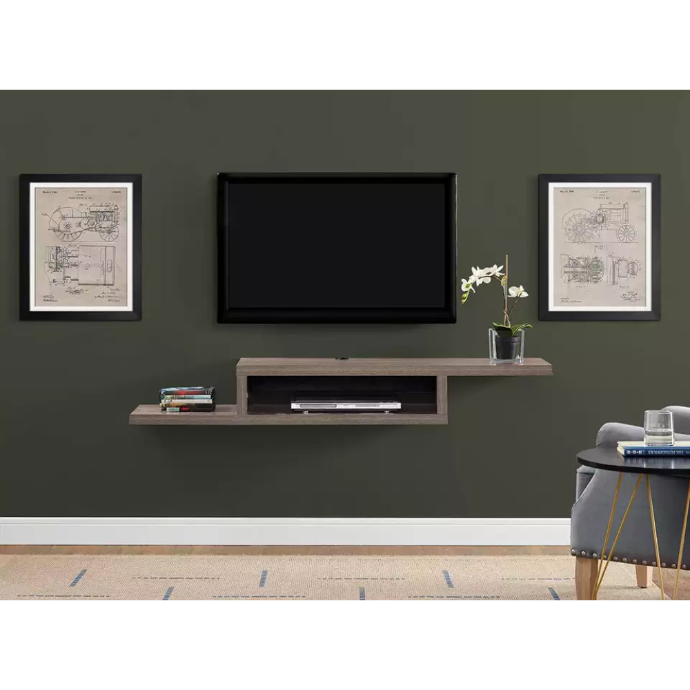 WAYNICE - DIY Rustic Brown Floating TV Console Shelf