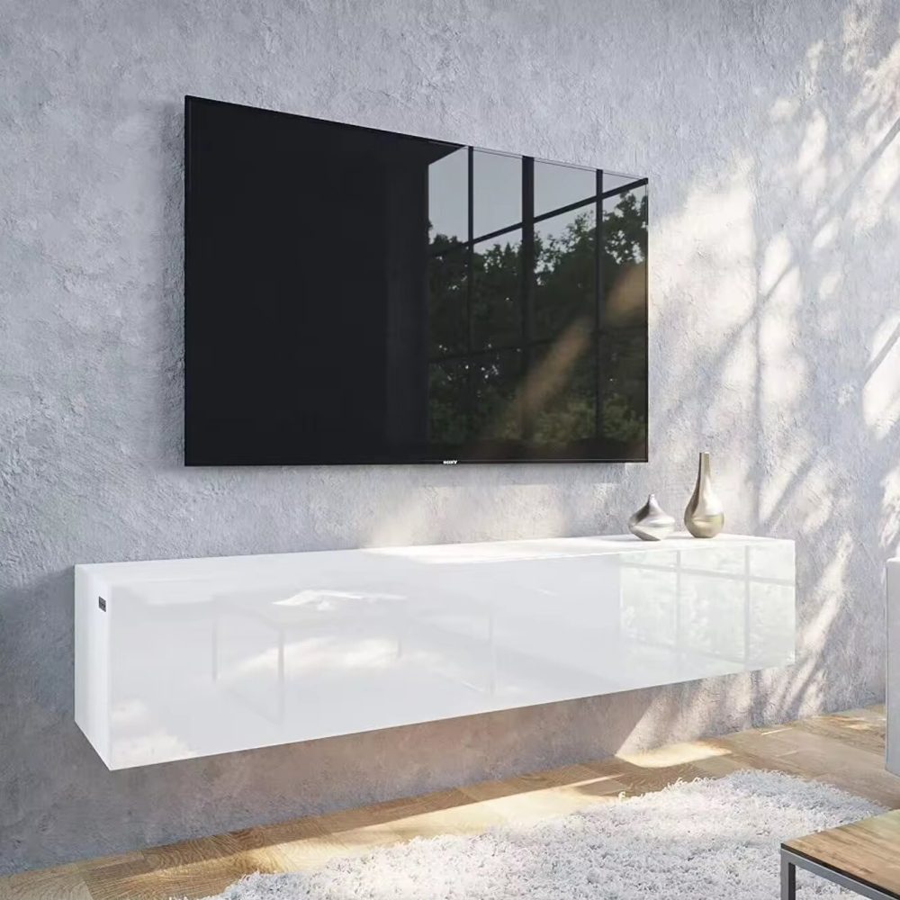 COSMO - Single Door White Gloss Finish Floating Console
