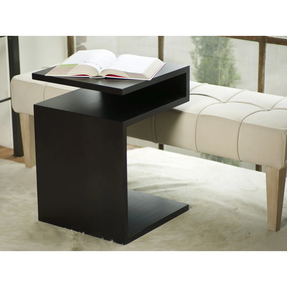 TULIP - Storage Side End Table Black