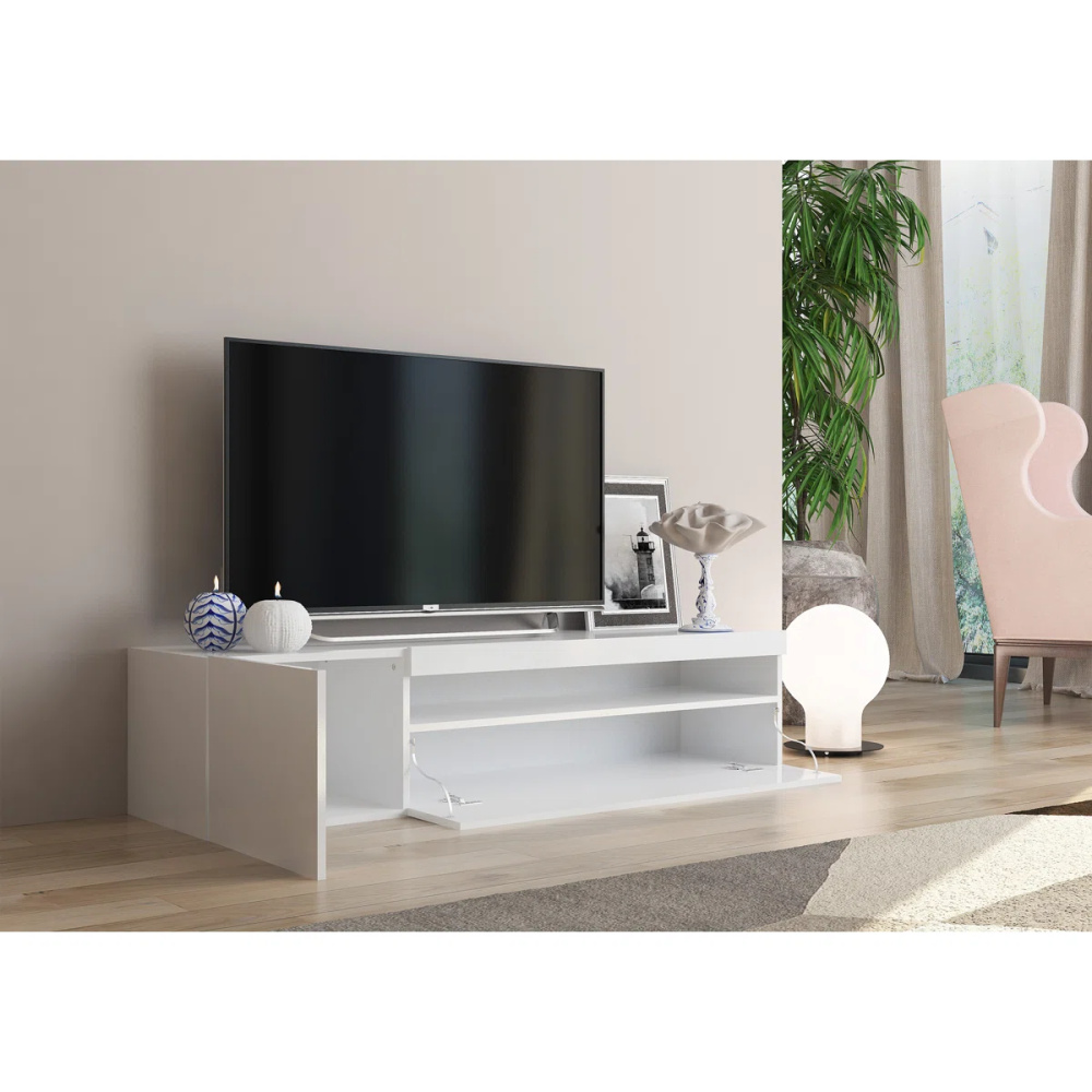 AGORA - Extensive Cabinet White TV Console - Image 2