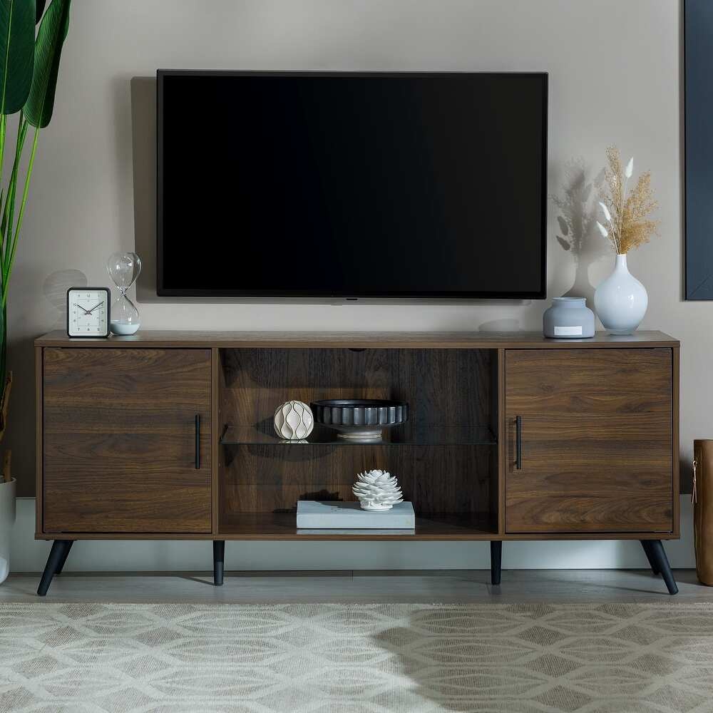 ZIDAAN - Dark Walnut Brown Storage TV Console - Image 2