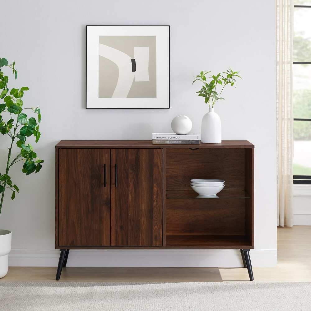 MEEZAN - Walnut Brown Mid Century Inspired TV Stand - Image 4