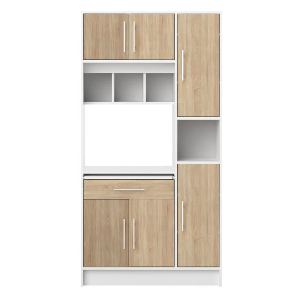 MANIA - White & Oak Kitchen Storage & Display Cabinet - Image 2