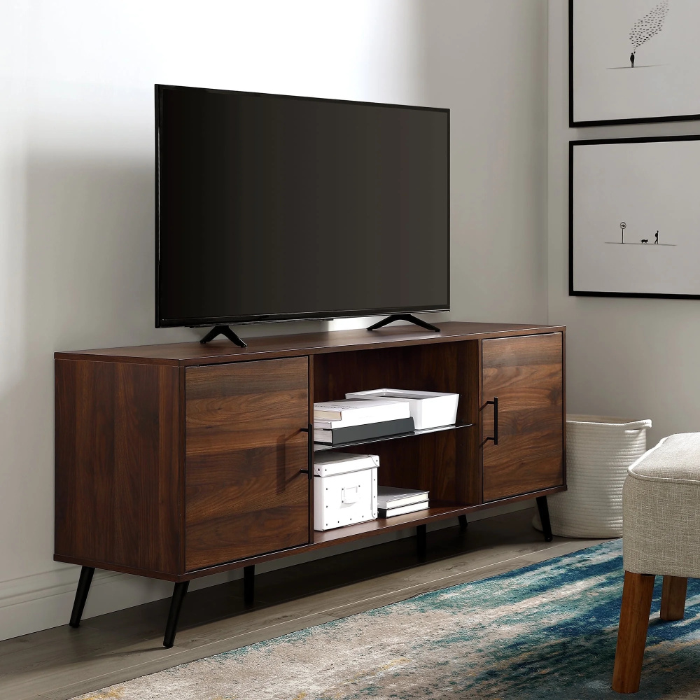 ZIDAAN - Dark Walnut Brown Storage TV Console - Image 5