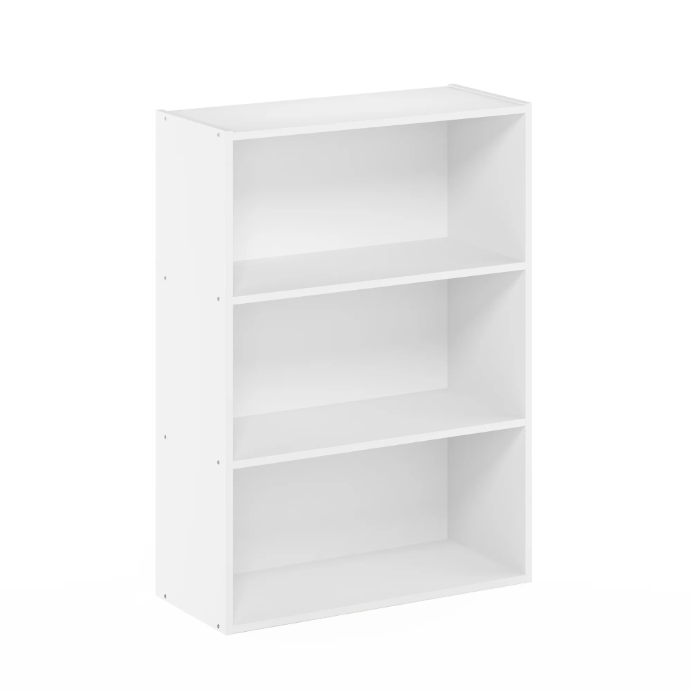 ALBORZ - Three Tired Classic White Bookcase - Image 5