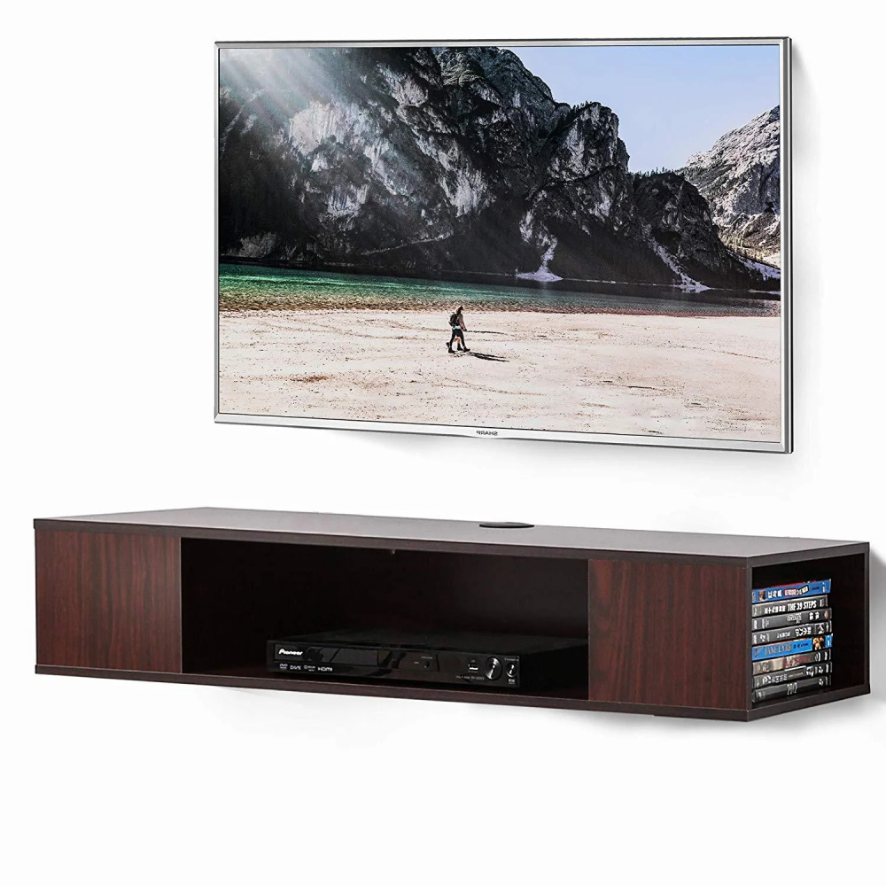 BEKHOM - Dark Brown Wooden Wall Mounted Tv Console - Image 3