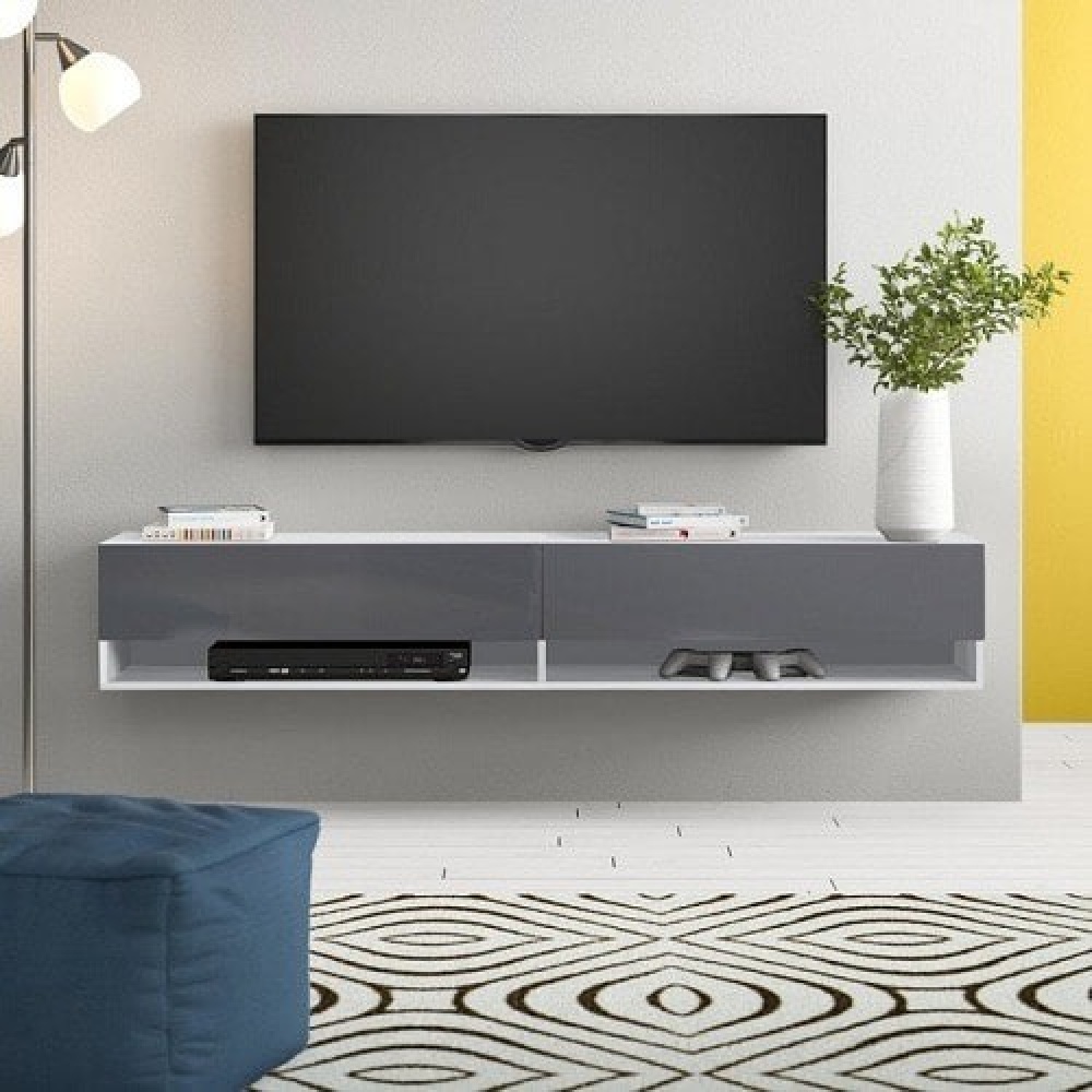 TREFFER - Gloss Finish Media Storage Floating TV Console