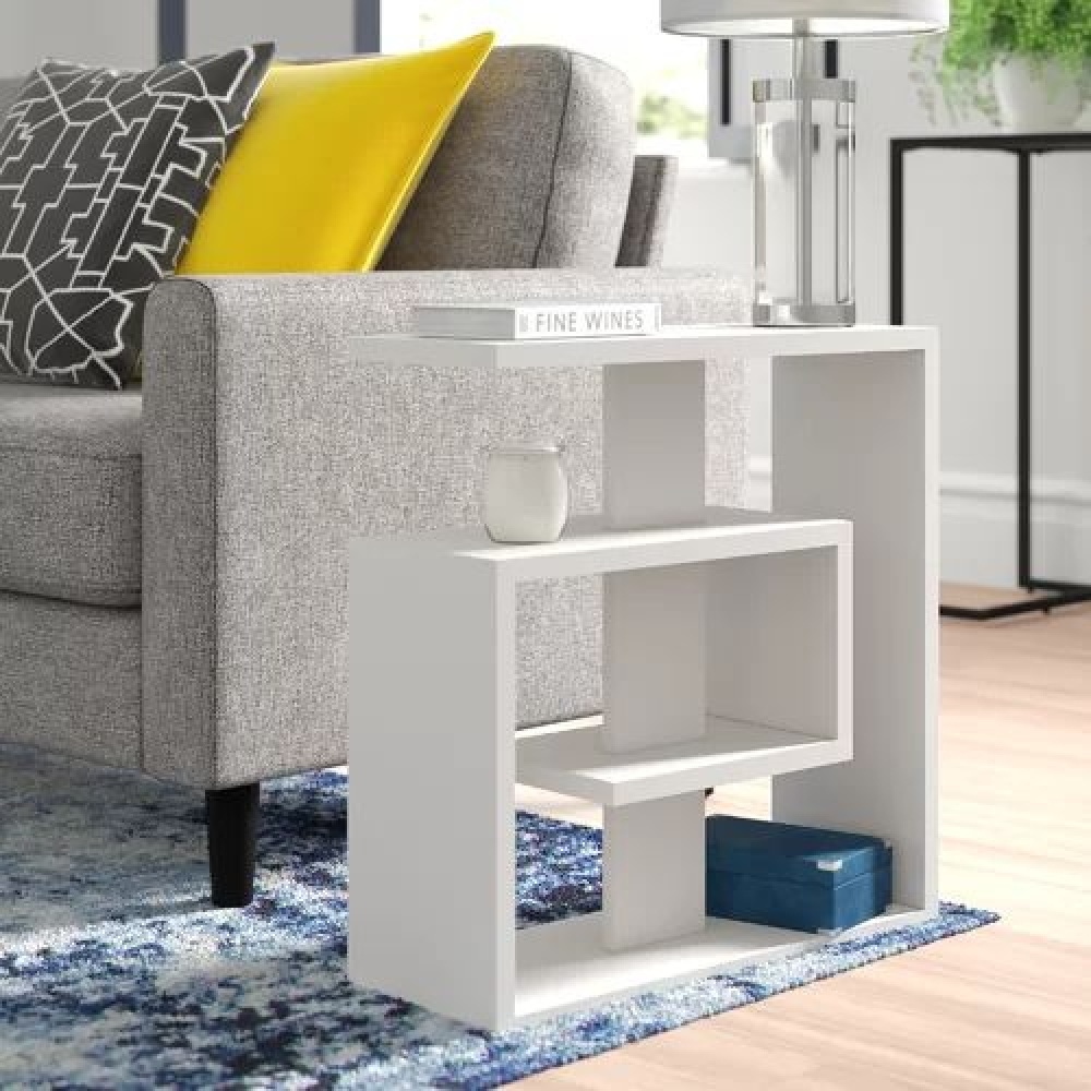 DEXTRI - Side Table Storage Wooden White