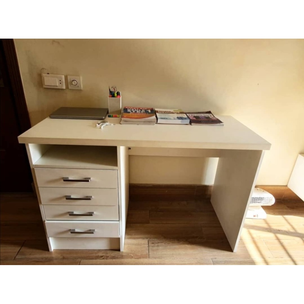 OLIV - Computer Desk White with Four Drawers - Image 3