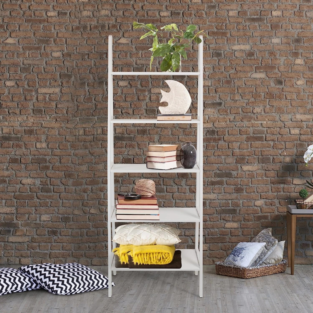 PANK - Five Step White Ladder Bookshelf - Image 4