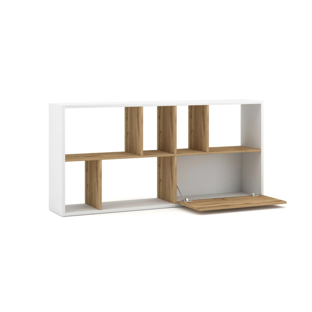 CLINT - White & Brown Single Cabinet Bookcase - Image 3