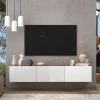 PLISK - Brown and White Three Compartment Floating TV  Console - Image 3