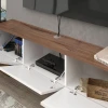 PLISK - Brown and White Three Compartment Floating TV  Console - Image 4