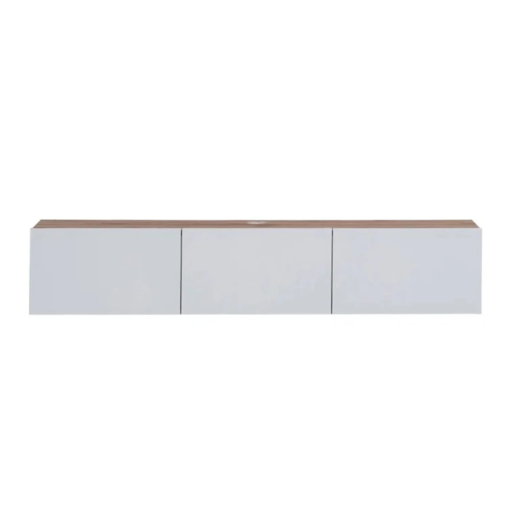 PLISK - Brown and White Three Compartment Floating TV  Console - Image 6