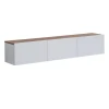 PLISK - Brown and White Three Compartment Floating TV  Console - Image 7