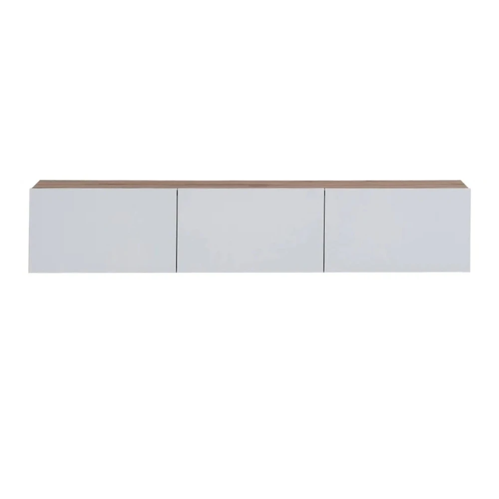PLISK - Brown and White Three Compartment Floating TV  Console - Image 8